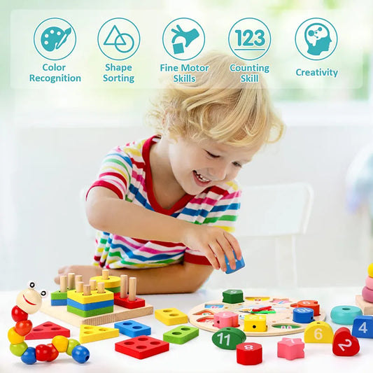 Montessori Wooden Learning Toy Set (5-Piece or 6-Piece)