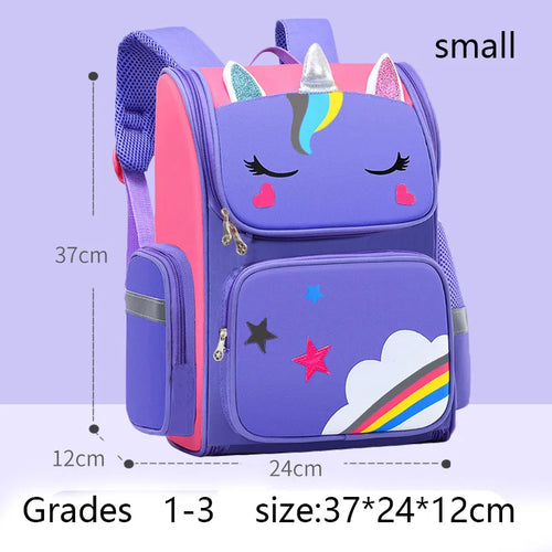 Kid Backpack for Girl Unicorn Children Bookbag Rainbow Eyes School Bag