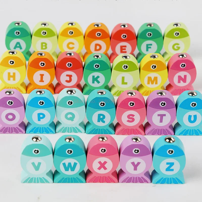 Wooden Children Fishing Toys Baby Montessori Early Education Toys Kids