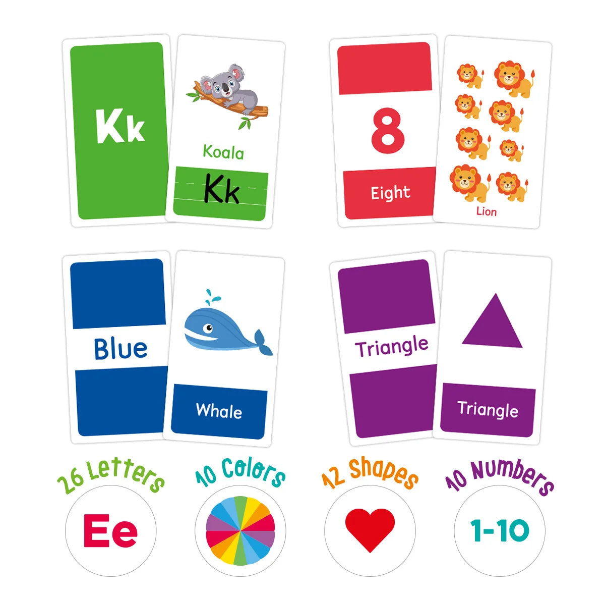 58-Piece Montessori Learning Flash Cards