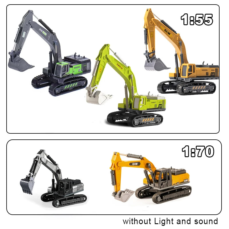 Excavator Classic Alloy+Plastic Diecast Toys Model Engineering Sound