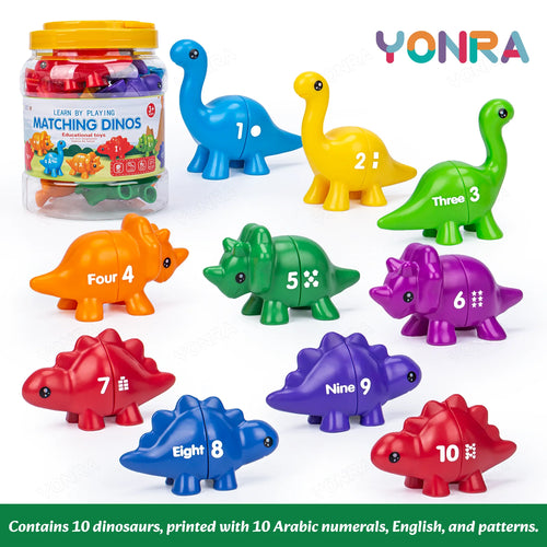 Montessori Matching Dinosaur Set | Alphabet, Numbers & Patterns