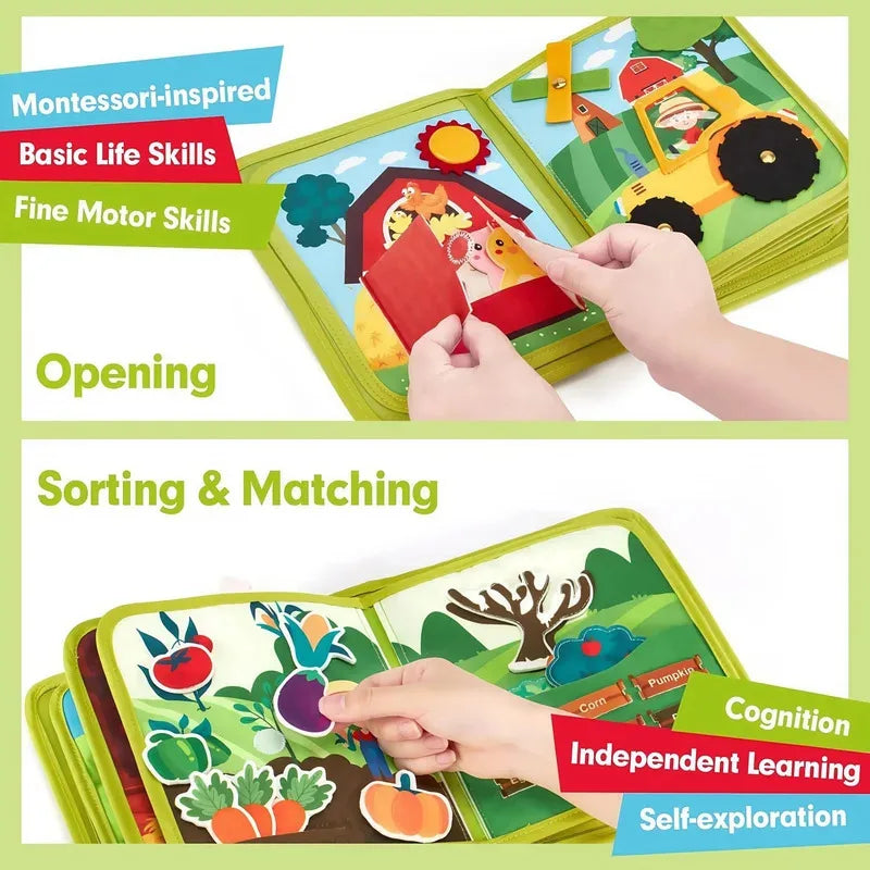 Farm Animal Montessori Quiet Book | Busy Book for Toddlers