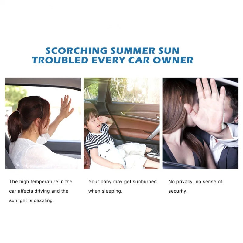2 Layers Telescopic Car Window Shades for Kids with Magnetic Mosquito