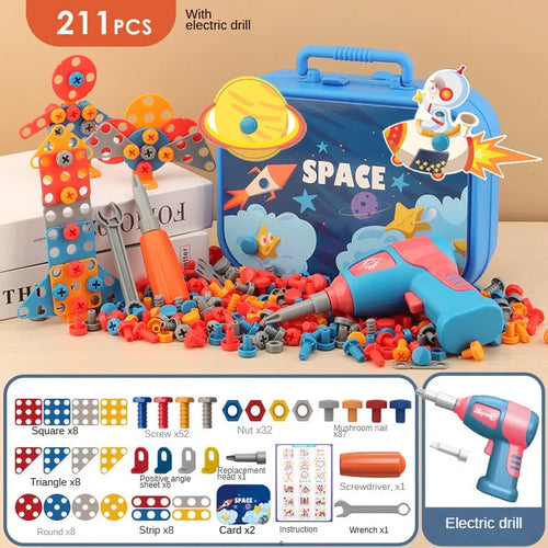 Montessori Pretend Play Tool Box Set with Electric Drill