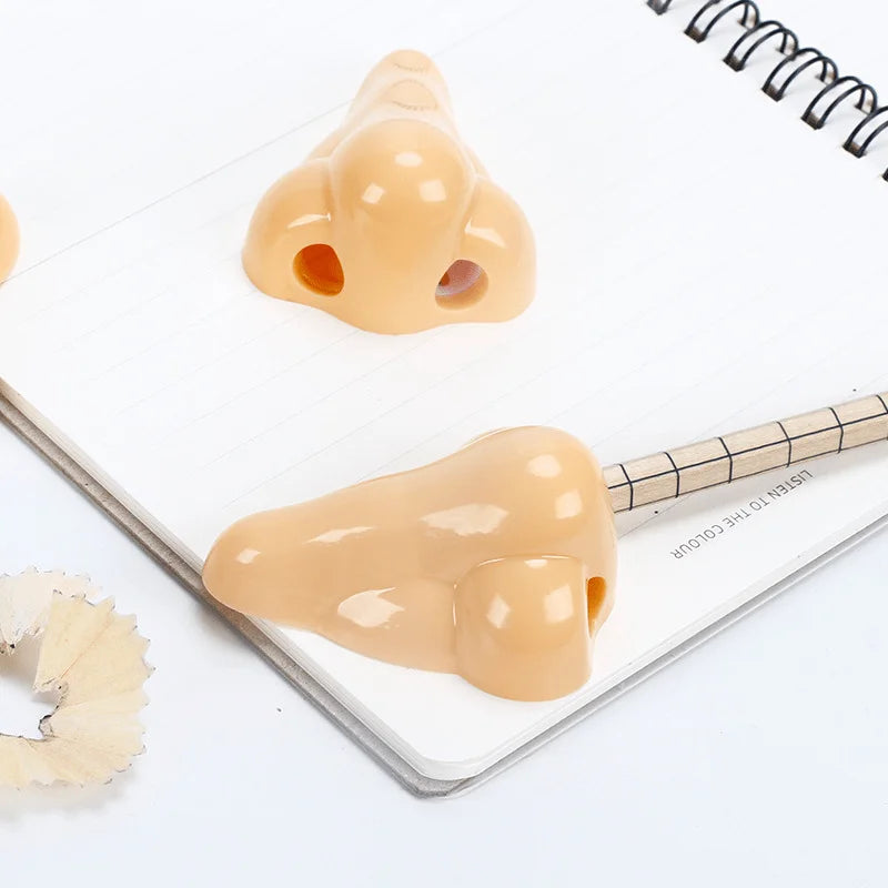 1/12pcs Creative Nose-Shaped Pencil Sharpeners Funny Nose Pencil