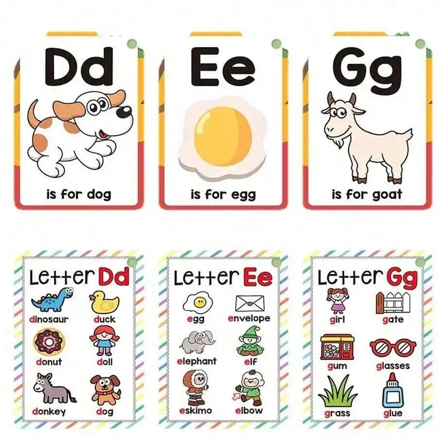 ABC Alphabet Phonics Flash Cards | 26 Letter Learning Cards for Kids