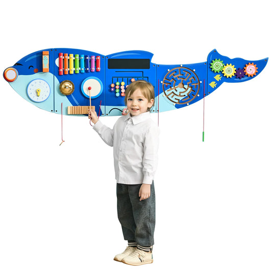 Montessori Orca Sensory Activity Wall Panel | 12 Interactive Learning Activities