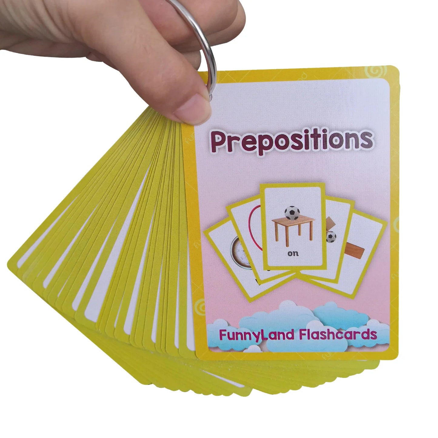 22Pcs English Prepositions Flashcards for Toddlers & Baby Spatial