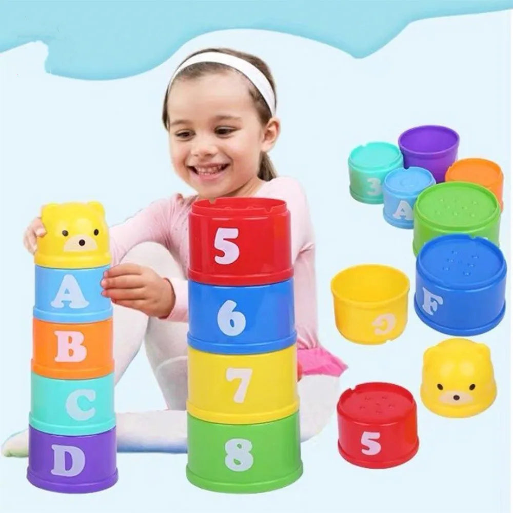 Montessori Stacking Cups for Toddlers | Educational Nesting & Counting Toy