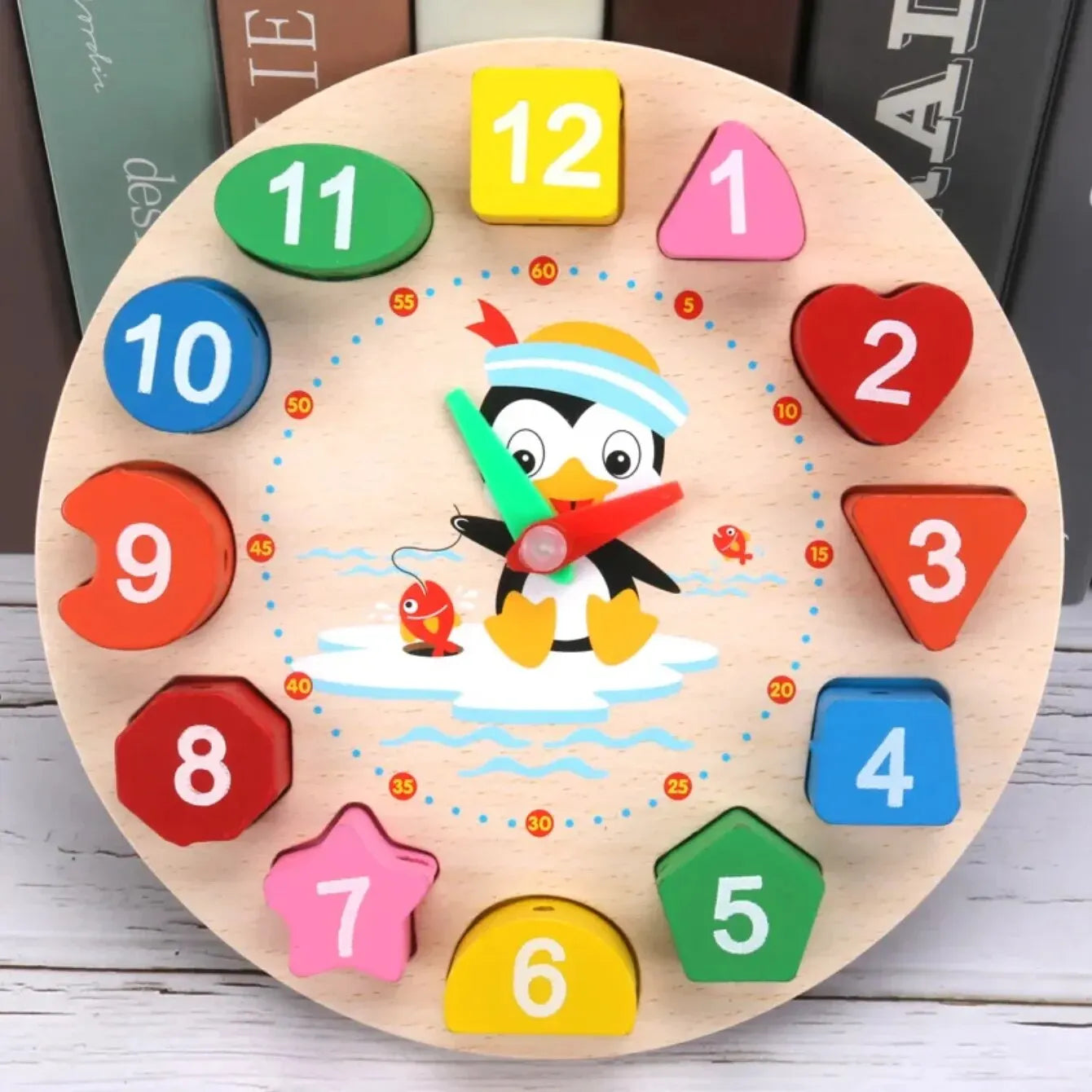Montessori Wooden Learning Clock | Time, Numbers & Lacing Activity