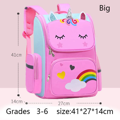 Kid Backpack for Girl Unicorn Children Bookbag Rainbow Eyes School Bag