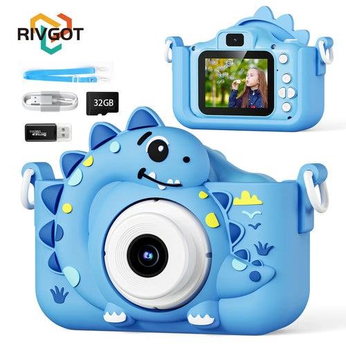 Kids Digital Camera with 32G Card Toy Girl Boy 1080p Hd Screen Outdoor