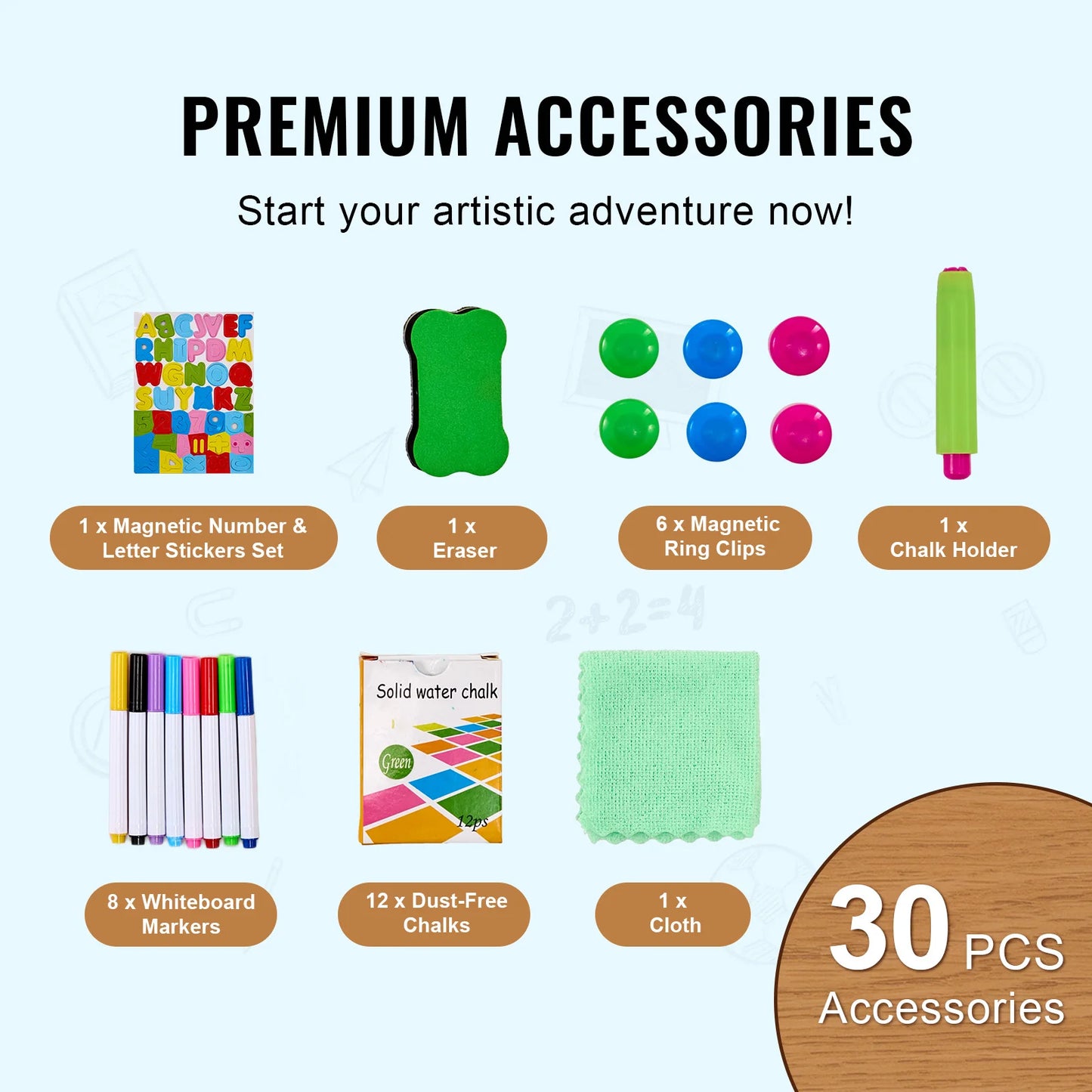 2-in-1 Wooden Art Easel & Magnetic Drawing Board for Kids