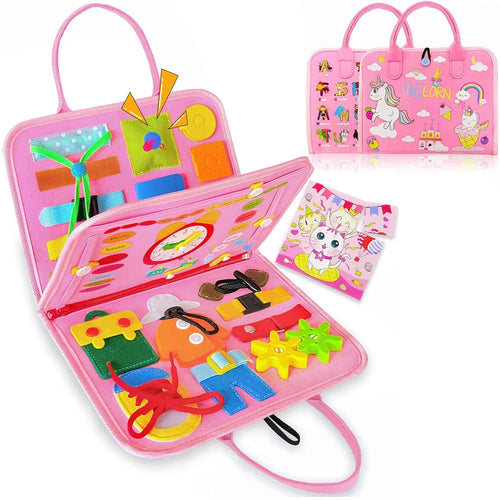 Toddler Montessori Busy Board Backpack | 18 Educational Activities
