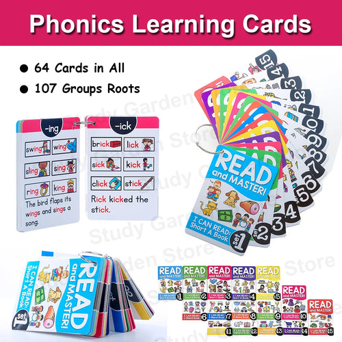 Montessori Phonics Flash Cards | Early Reading Learning Set (67 Cards)