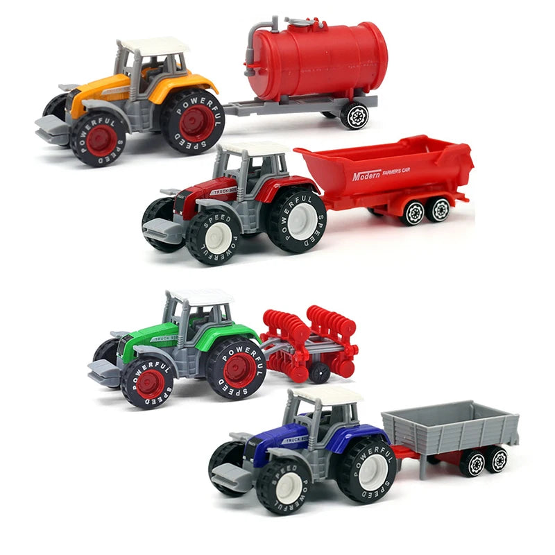 1 pcs Mini Farm Vehicles Diecast Inertia Car Toys Model Engineering