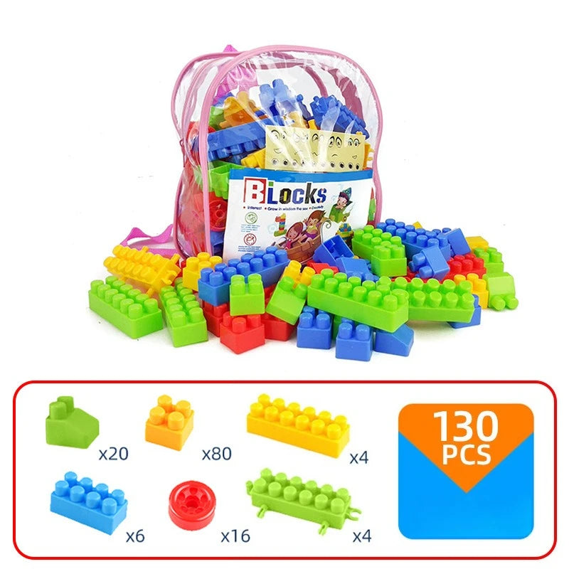 130pcs Large Particles of Building Block Toys Assembled Toys Early