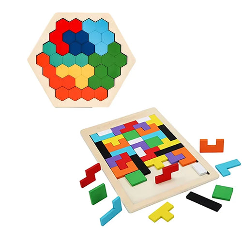 Montessori Wooden Tangram Puzzle | Brain Teaser & STEM Learning Toy