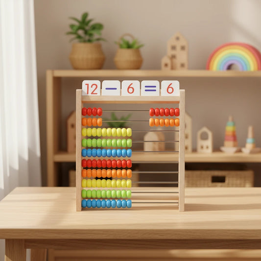 Wooden Rainbow Abacus | Montessori Counting & Math Toy