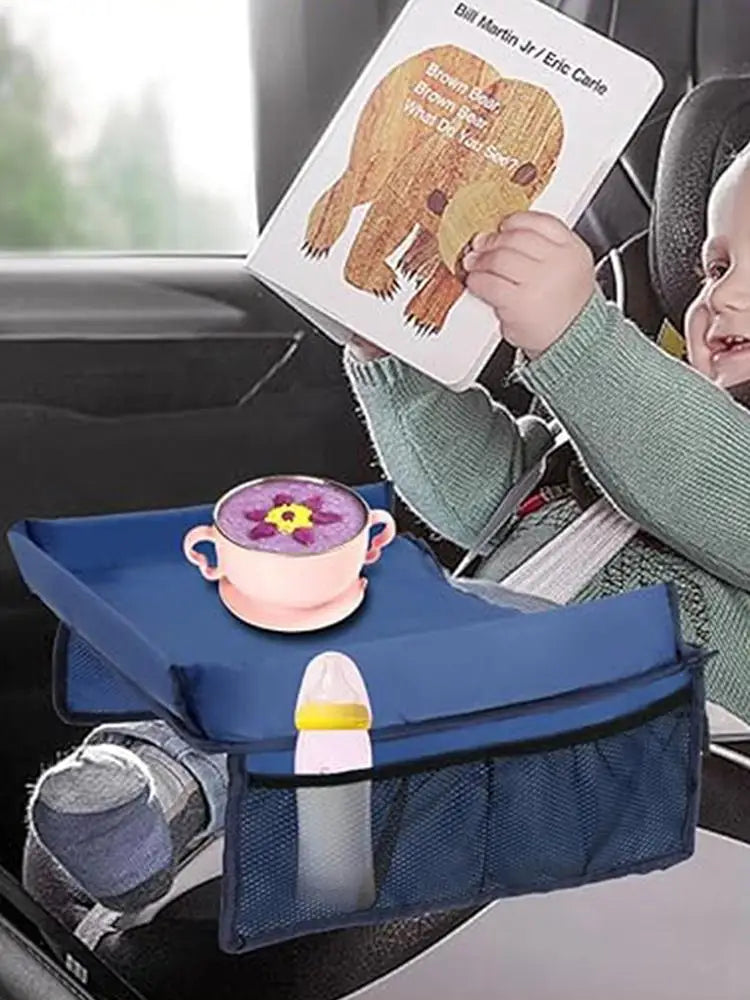 Car Seat Travel Tray Safety Seat Play Table Organizer Storage Snacks