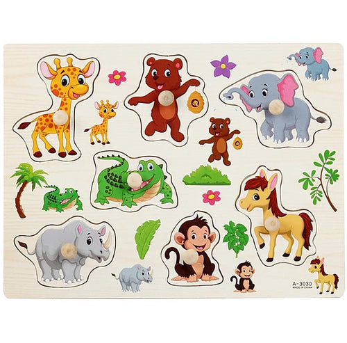 Wooden Learning Peg Puzzle Board