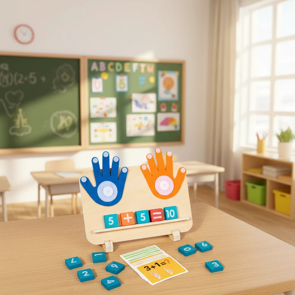 Montessori Wooden Finger Counting Math Board