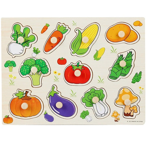 Wooden Learning Peg Puzzle Board