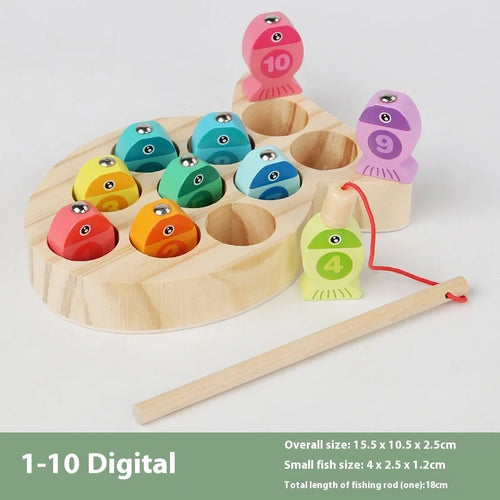 Wooden Children Fishing Toys Baby Montessori Early Education Toys Kids