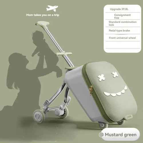 A Children's Suitcase with a Handle, a Travel Case, a Stroller for