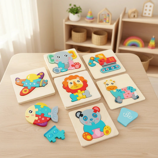 Wooden Animal Puzzle – Montessori Preschool Learning Toy