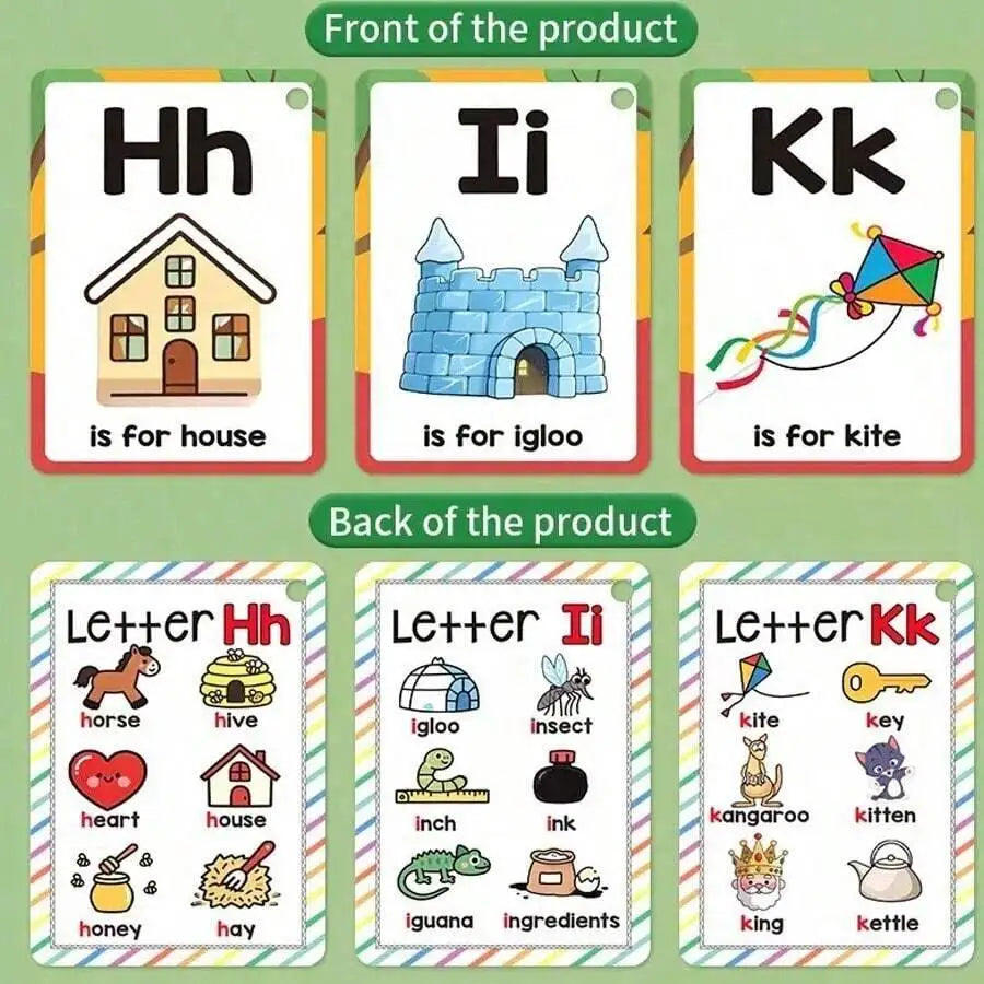 ABC Alphabet Phonics Flash Cards | 26 Letter Learning Cards for Kids