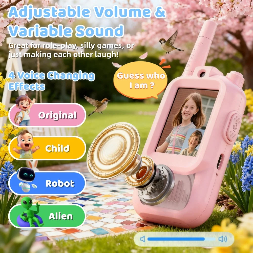 2PCS Video Walkie Talkie For Kids 2-inch HD Screen Rechargeable Toys