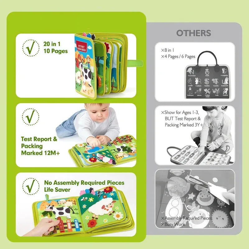 Farm Animal Montessori Quiet Book | Busy Book for Toddlers