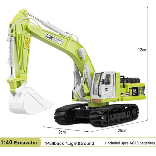 Excavator Classic Alloy+Plastic Diecast Toys Model Engineering Sound
