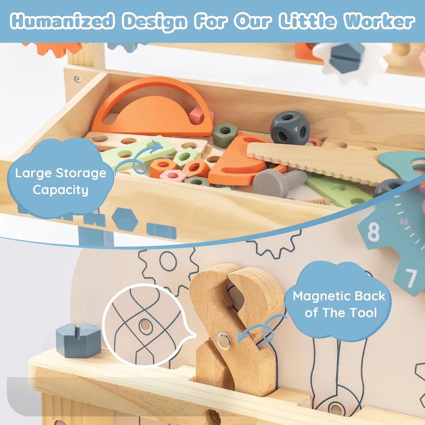 Robotime Kids Tool Bench Set Large Wooden Work Bench Construction