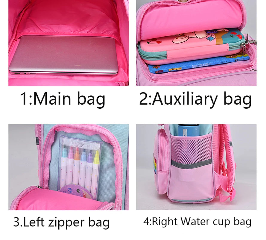 Kid Backpack for Girl Unicorn Children Bookbag Rainbow Eyes School Bag