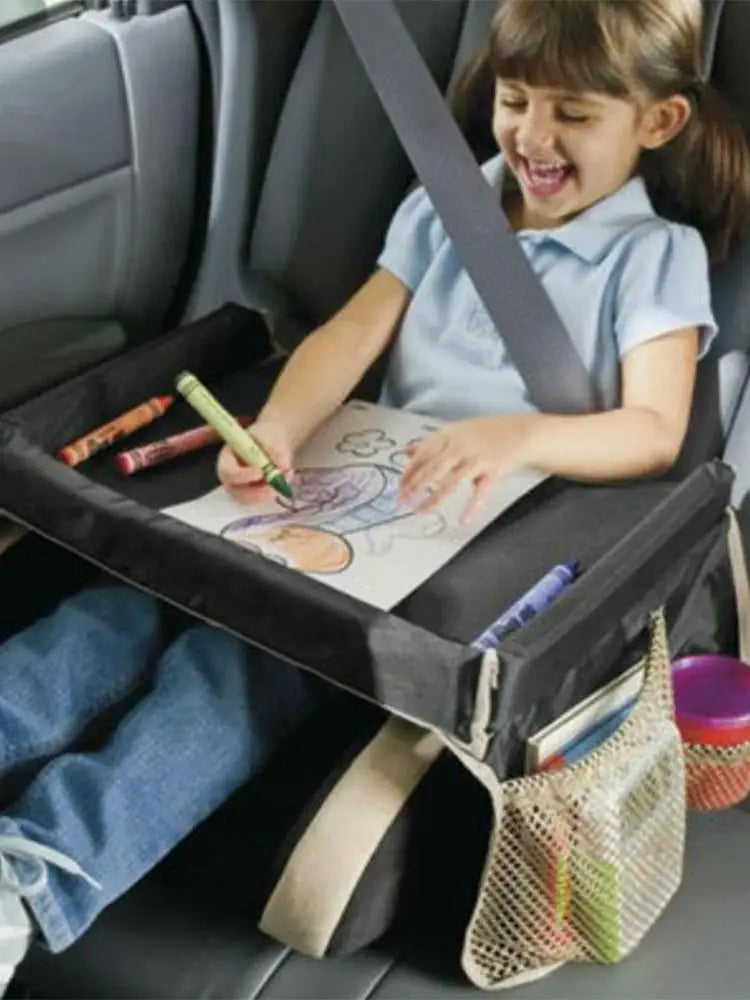 Car Seat Travel Tray Safety Seat Play Table Organizer Storage Snacks