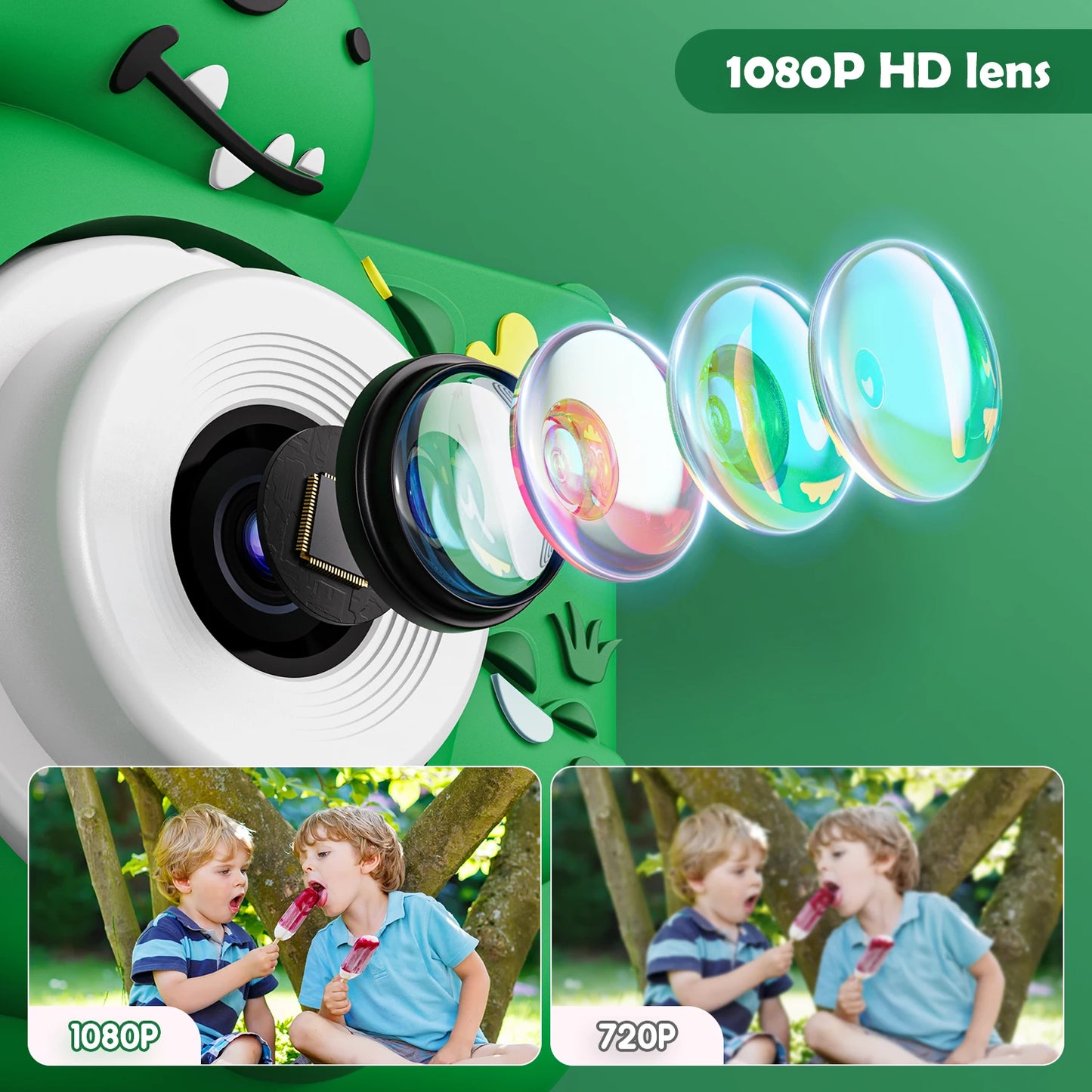 Kids Digital Camera with 32G Card Toy Girl Boy 1080p Hd Screen Outdoor