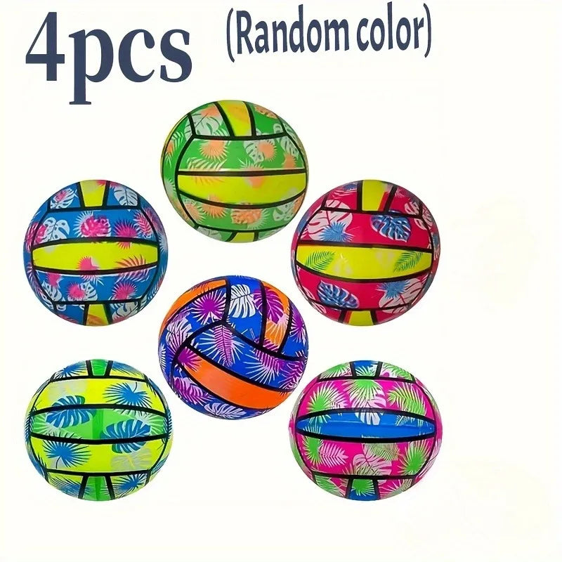 4/2/1pcs Inflatable Beach Volleyballs 4pcs - Tropical Leaf Print PVC