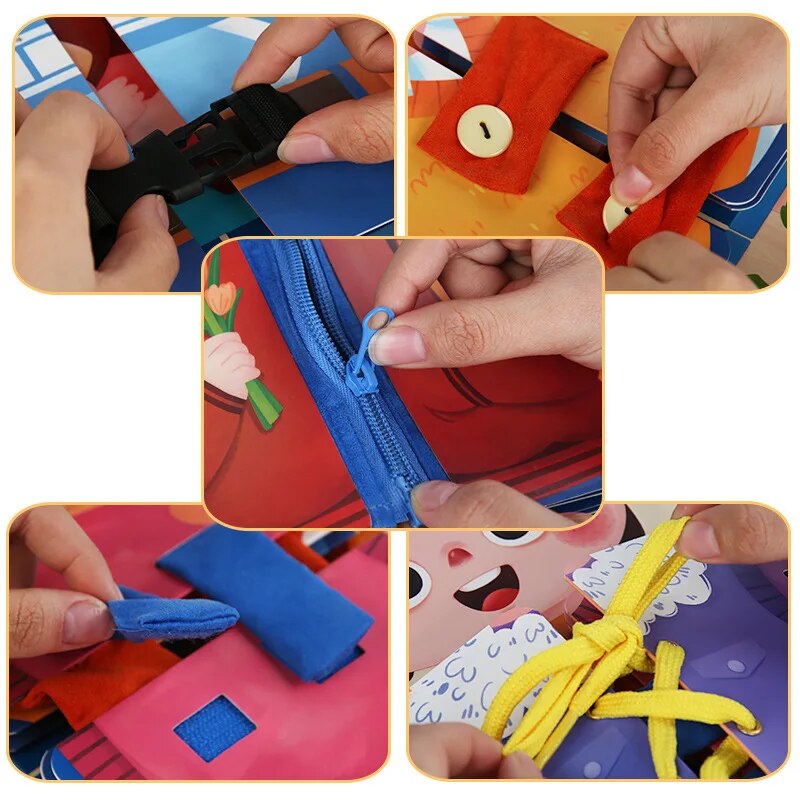 Montessori Dressing Busy Board | Fine Motor & Life Skills Toy