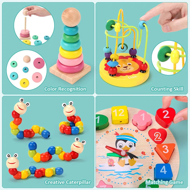 Montessori Wooden Learning Toy Set (5-Piece or 6-Piece)