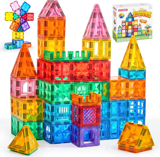 Magnetic Building Tiles – 66-Piece STEM Construction Set