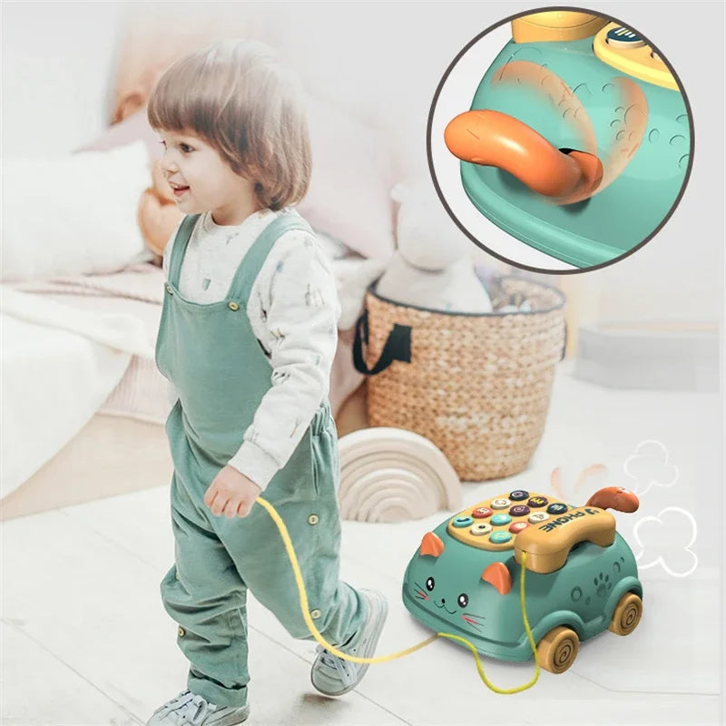 3-in-1 Musical Toy Phone for Toddlers – Interactive Learning & Pull-Along Toy