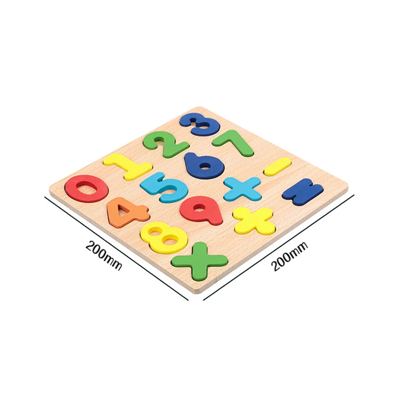 Montessori Wooden Alphabet, Numbers &amp; Shapes Puzzle