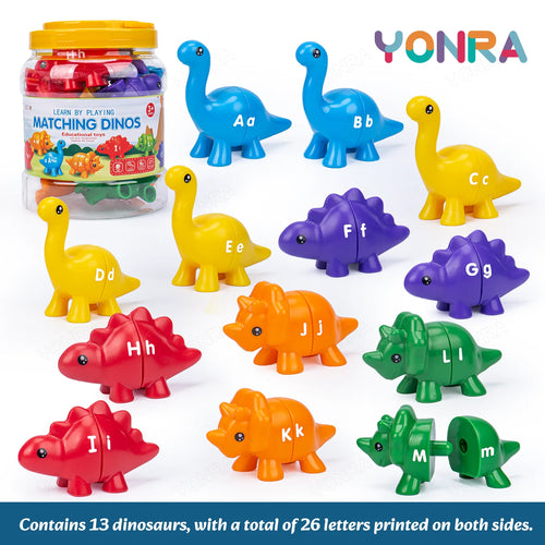 Montessori Matching Dinosaur Set | Alphabet, Numbers & Patterns
