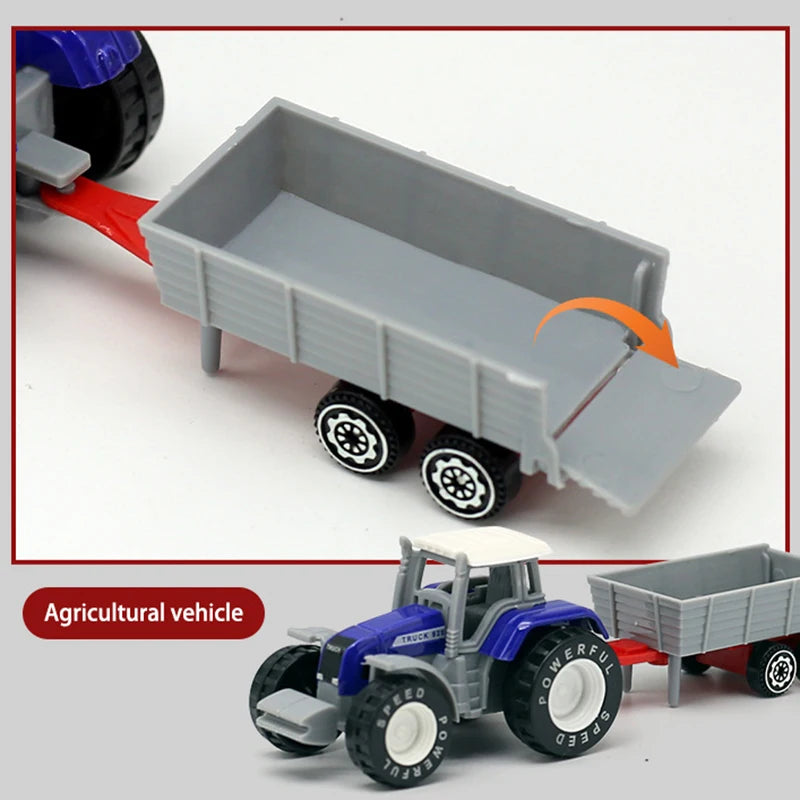 1 pcs Mini Farm Vehicles Diecast Inertia Car Toys Model Engineering