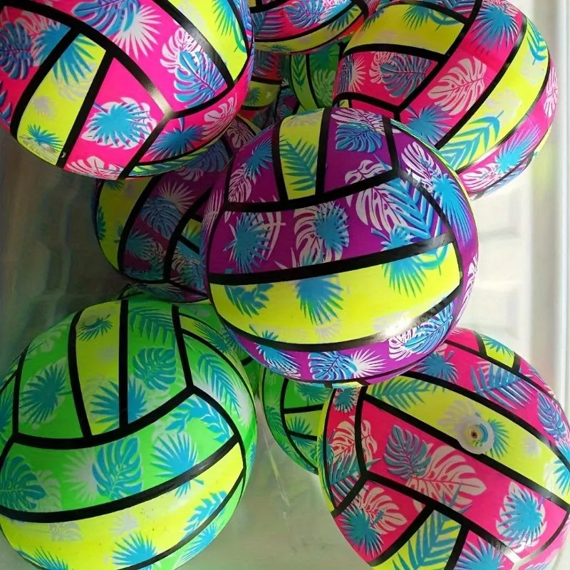 4/2/1pcs Inflatable Beach Volleyballs 4pcs - Tropical Leaf Print PVC