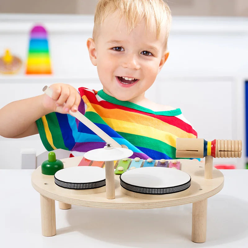 Multi-function Baby Music Table Toys Wooden Musical Instrument Toys