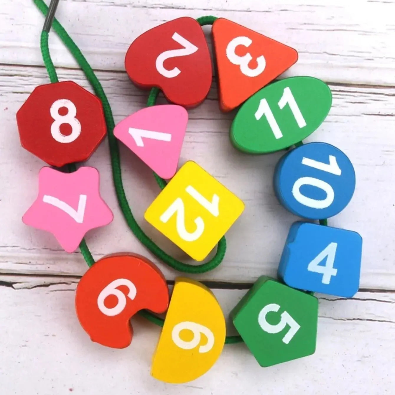Montessori Wooden Learning Clock | Time, Numbers & Lacing Activity